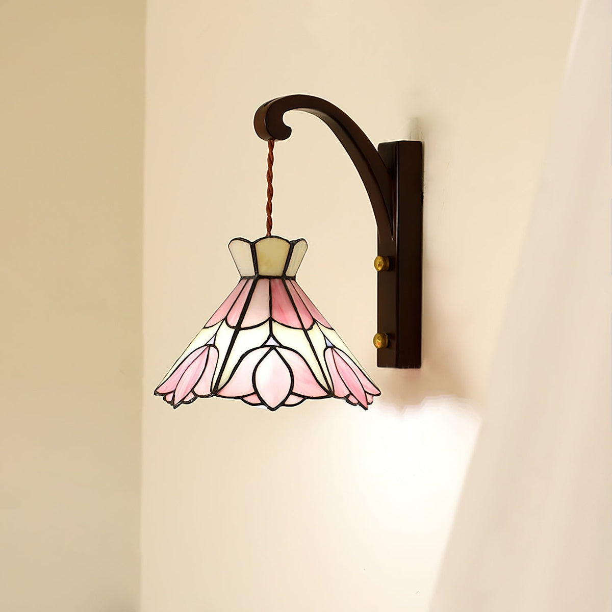 Velvet Applique Murale Vintage Abat-jour Verre Rose - Neutralighting