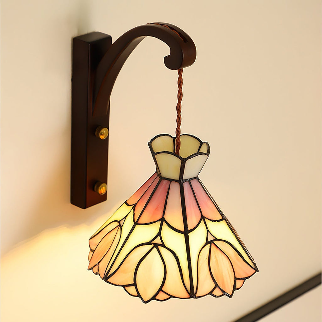 Velvet Applique Murale Vintage Abat-jour Verre Rose - Neutralighting