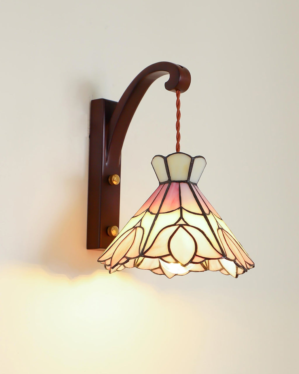 Velvet Applique Murale Vintage Abat-jour Verre Rose - Neutralighting