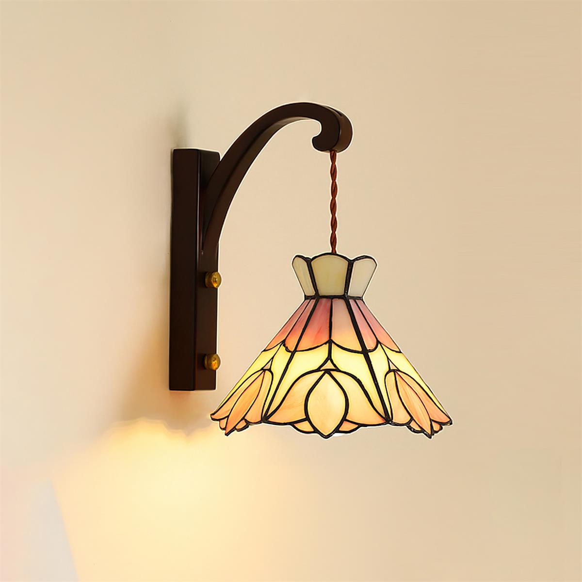 Velvet Applique Murale Vintage Abat-jour Verre Rose - Neutralighting