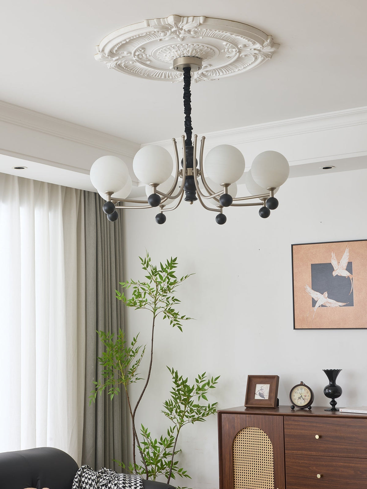 Serenus Lustre Traditionnel Sphérique en Bois - Neutralighting