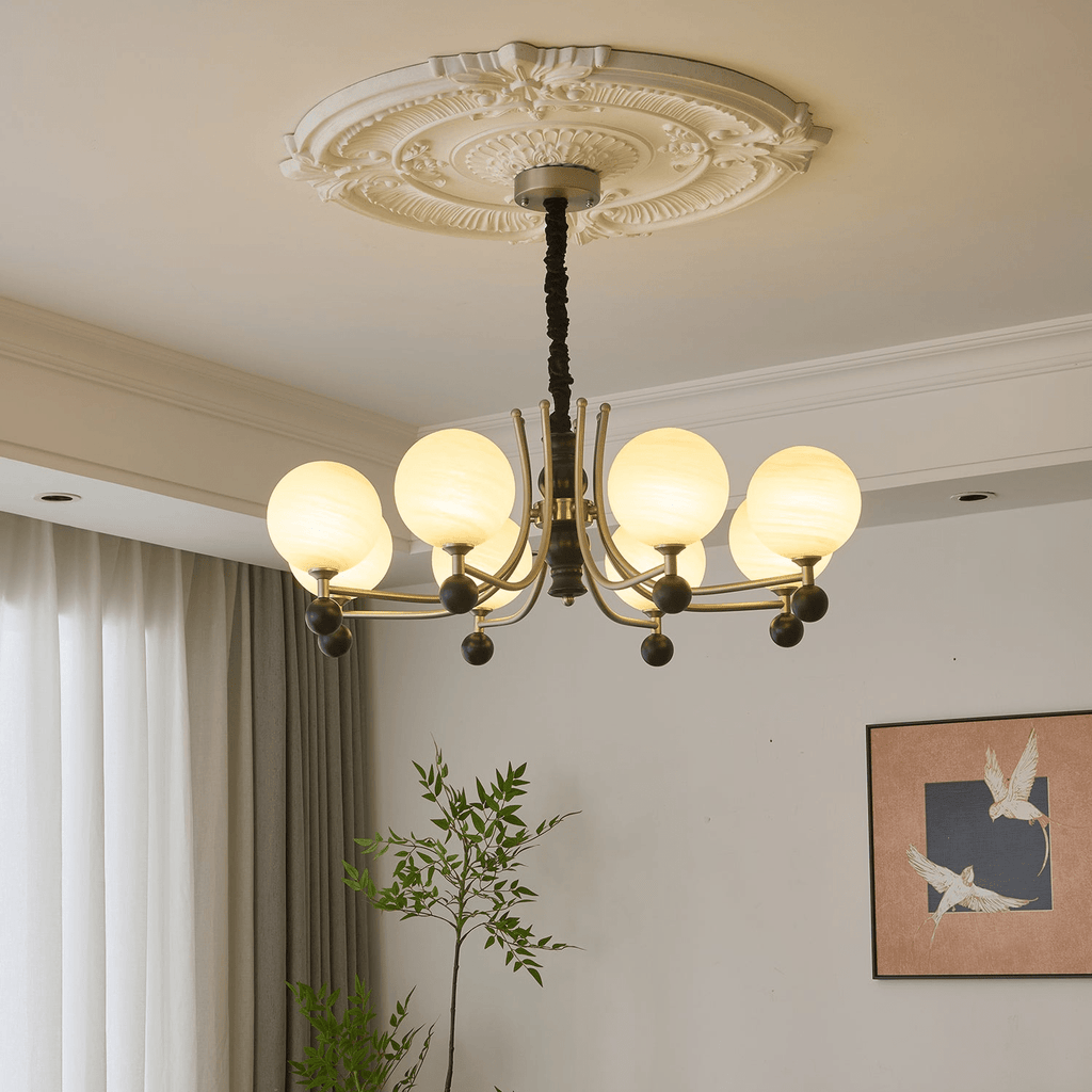 Serenus Lustre Traditionnel Sphérique en Bois - Neutralighting