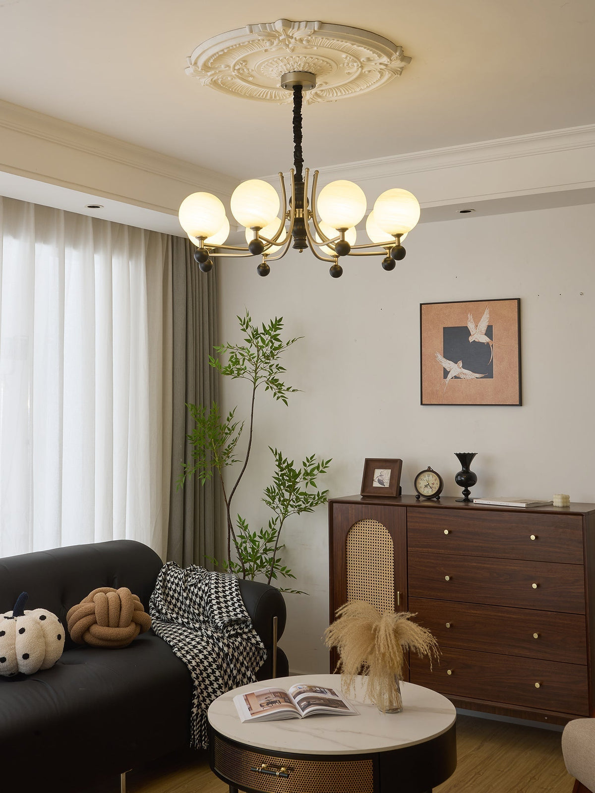 Serenus Lustre Traditionnel Sphérique en Bois - Neutralighting