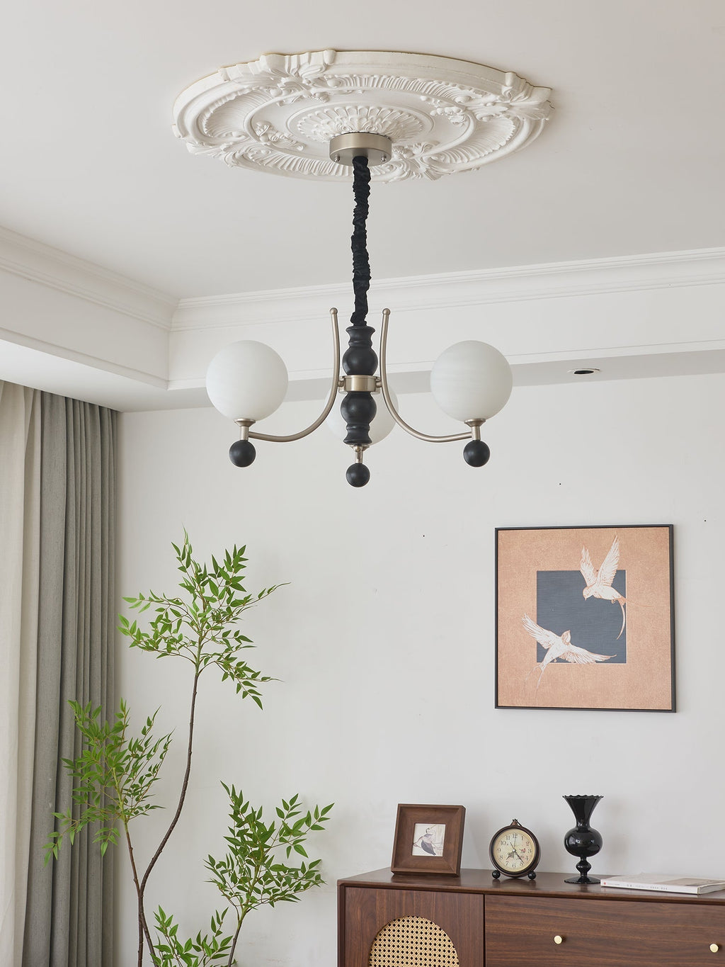 Serenus Lustre Traditionnel Sphérique en Bois - Neutralighting
