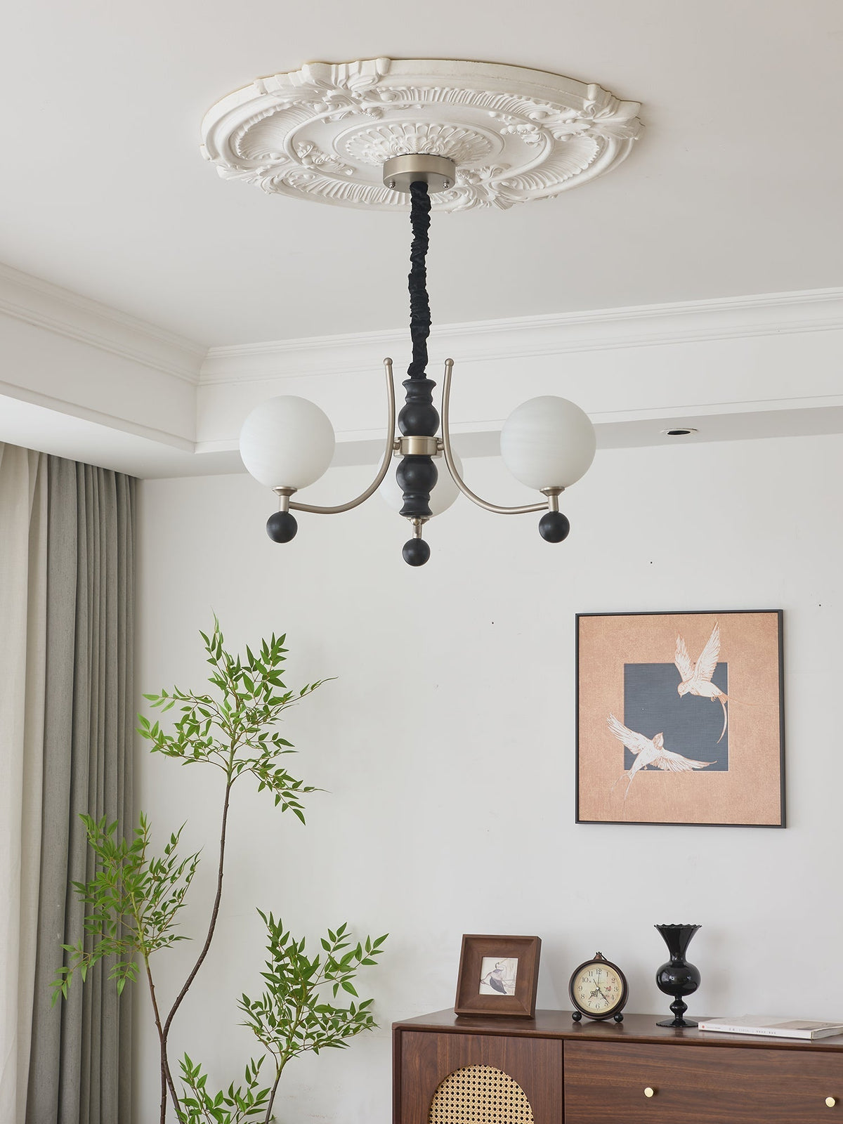 Serenus Lustre Traditionnel Sphérique en Bois - Neutralighting