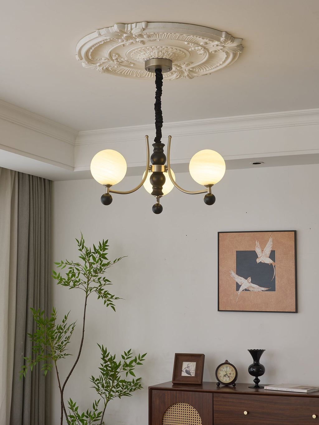 Serenus Lustre Traditionnel Sphérique en Bois - Neutralighting
