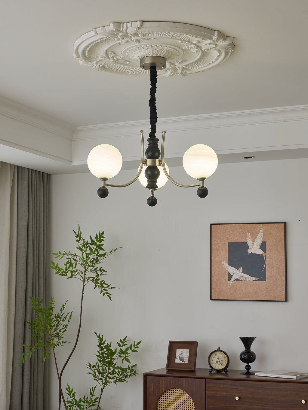Serenus Lustre Traditionnel Sphérique en Bois - Neutralighting