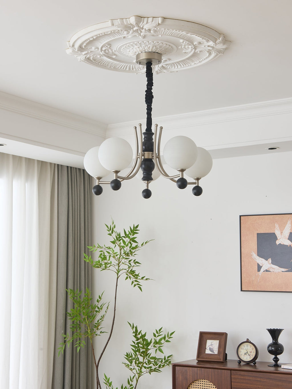 Serenus Lustre Traditionnel Sphérique en Bois - Neutralighting