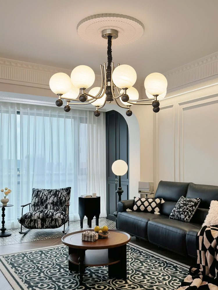 Serenus Lustre Traditionnel Sphérique en Bois - Neutralighting