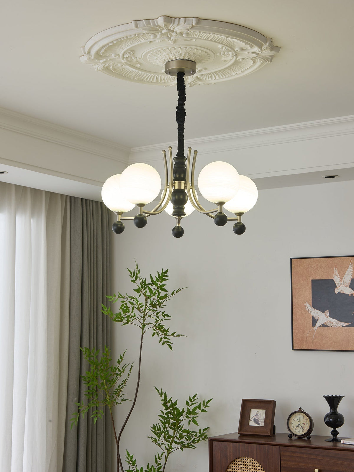 Serenus Lustre Traditionnel Sphérique en Bois - Neutralighting