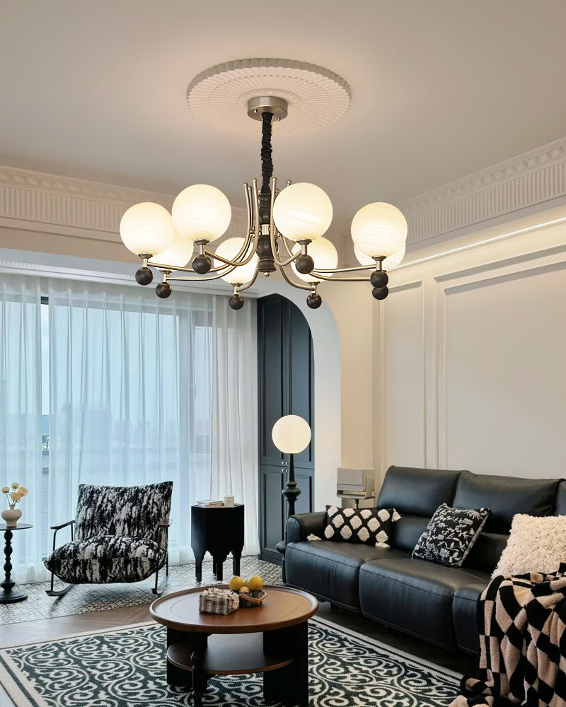 Serenus Lustre Traditionnel Sphérique en Bois - Neutralighting