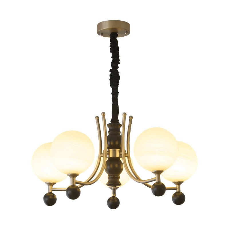 Serenus Lustre Traditionnel Sphérique en Bois - Neutralighting