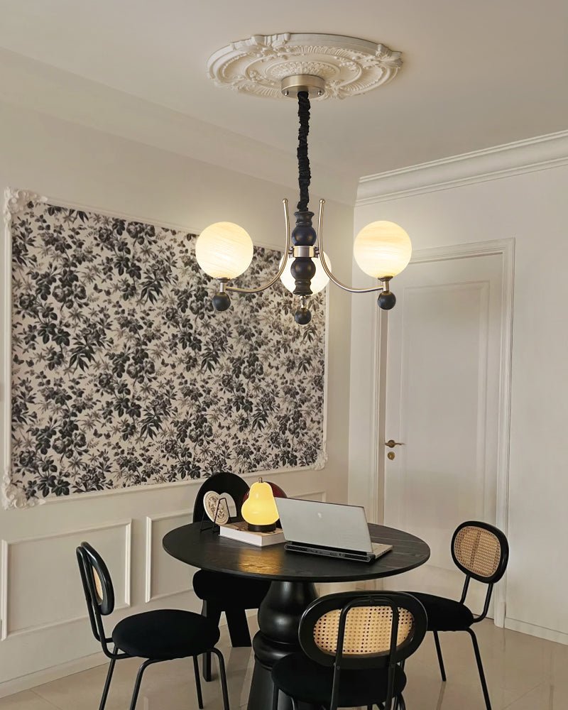 Serenus Lustre Traditionnel Sphérique en Bois - Neutralighting