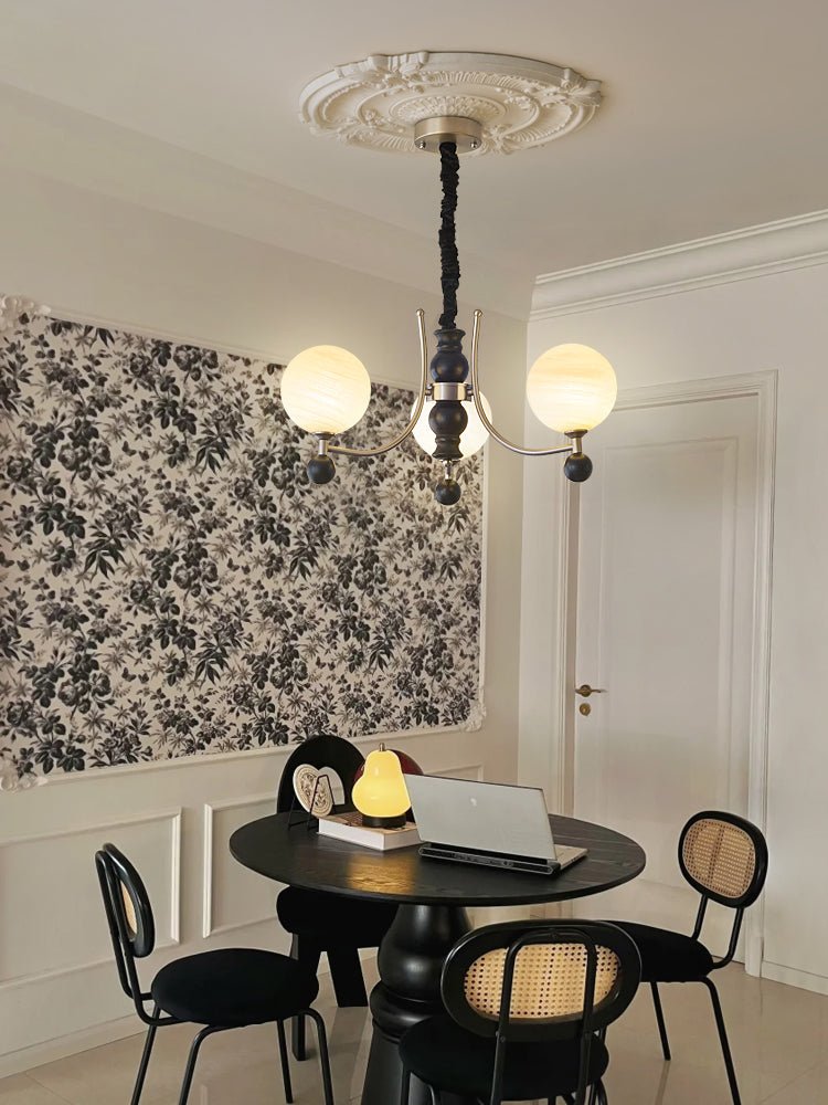 Serenus Lustre Traditionnel Sphérique en Bois - Neutralighting