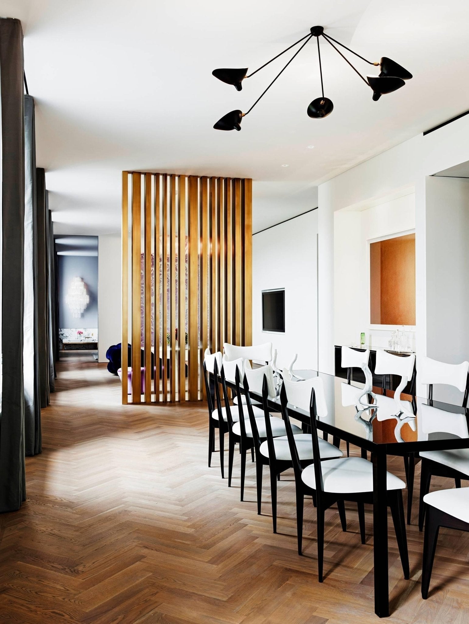 Solara Plafonnier Trois Bras Noir Sculptural - Neutralighting