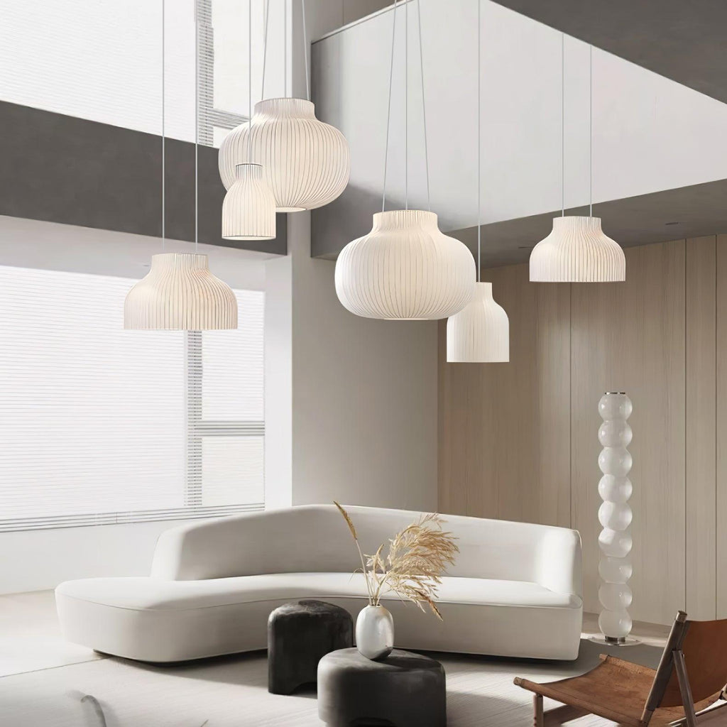 Lumina Lampe Pendante en Soie Canellée - Neutralighting