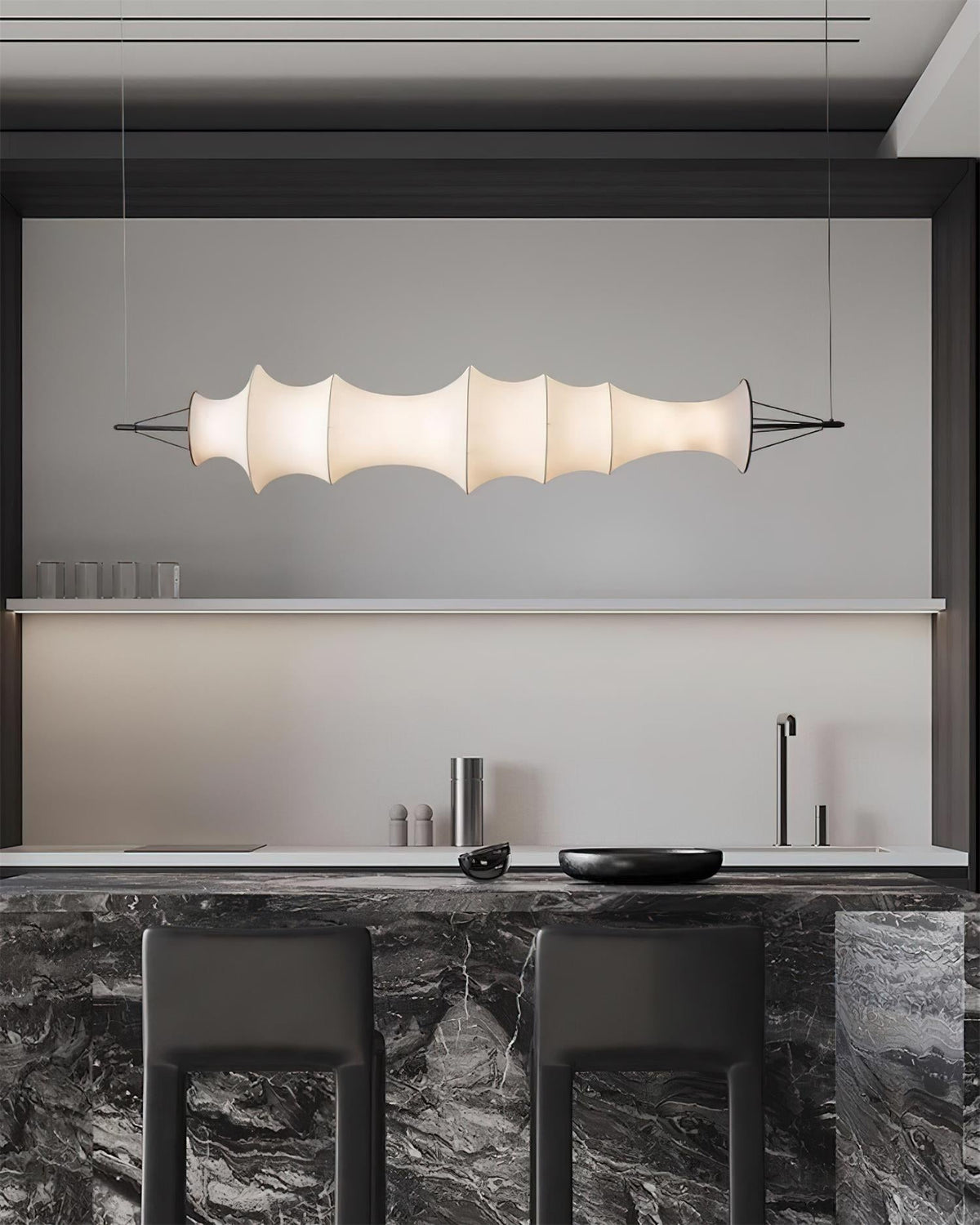 Decorfine Chandelier Sculptural en Soie - Neutralighting