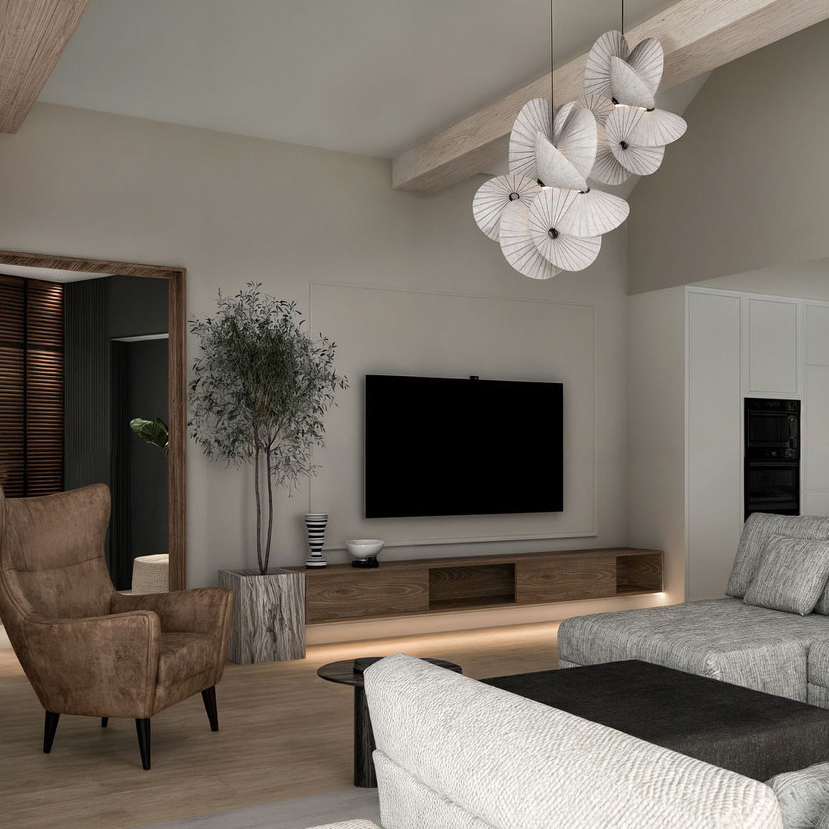 Zerinarae Suspension en Métal et Tissu, Créativité Individuelle - Neutralighting