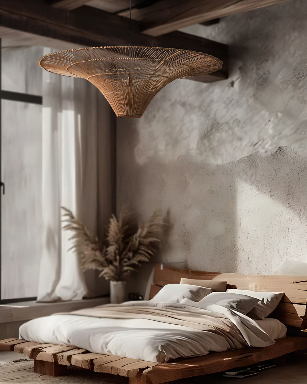 Juvio Lampe Suspension Rattan Tissée à la Main - Neutralighting