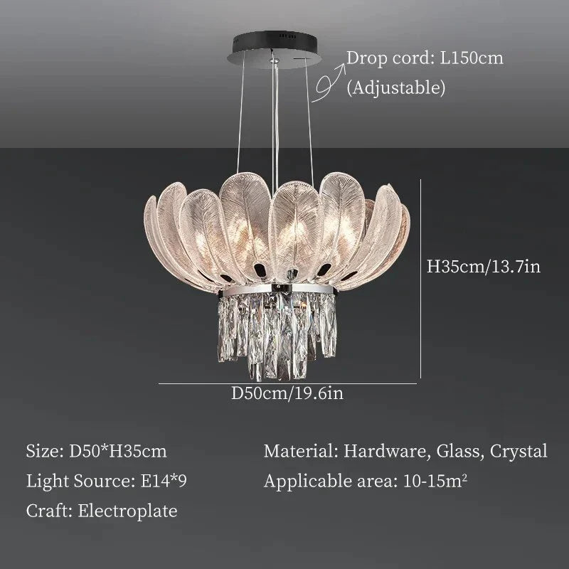Lustre — En cristal de luxe pour décoration intérieure