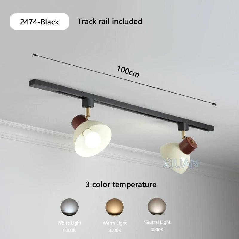 Luminaire — Table à manger wabi-sabi rétro éclairage LED sur rail
