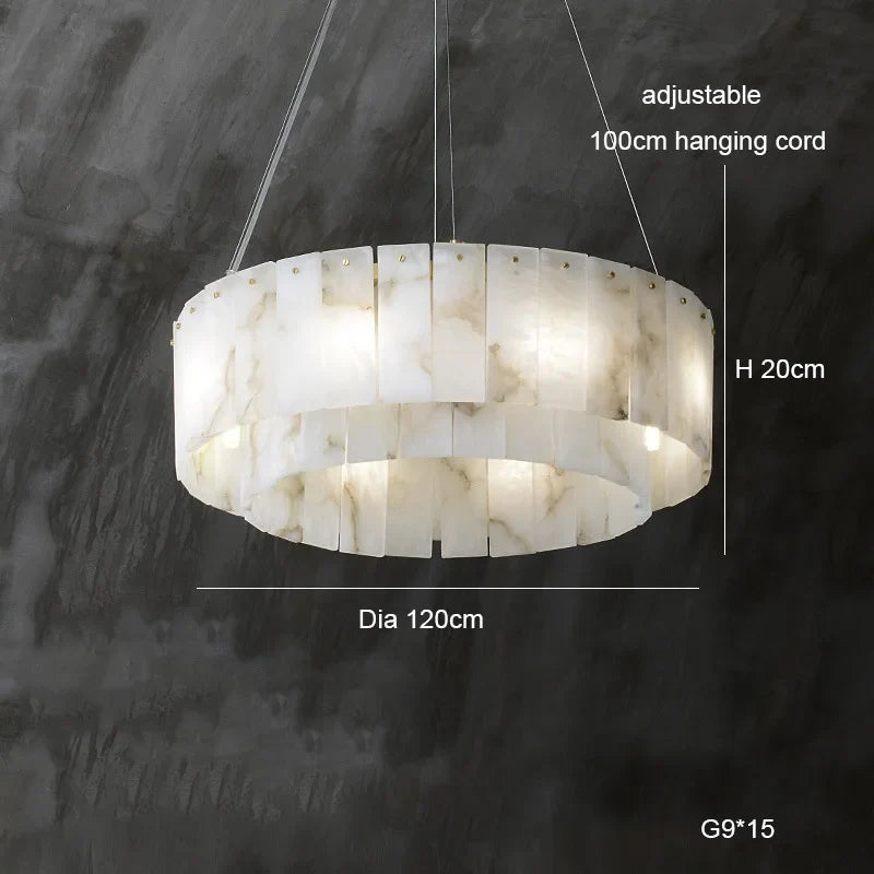 Suspension — Suspension élégant en marbre naturel LED postmoderne pour villa