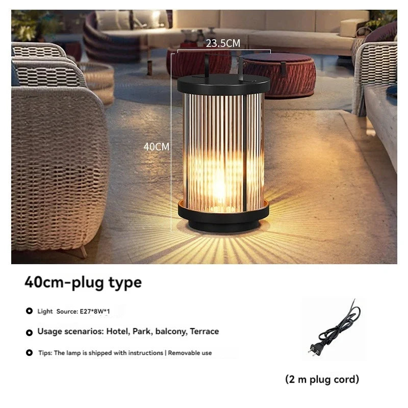 Lampadaire solaire extérieur étanche en verre pour jardin – Lioris Rivage