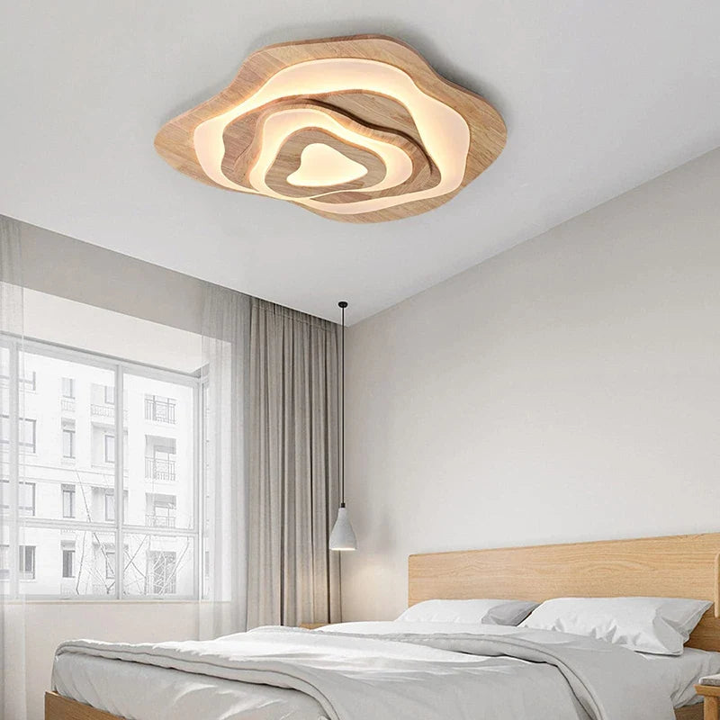 Lustre — LED moderne en bois pour chalet loft intelligent