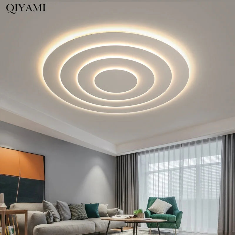 Plafonnier led multicouche blanc minimaliste moderne Ilona Cantate - Esprit Épuré & Harmonie Intérieure
