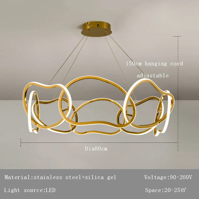 Lustre — Moderne 	 avec lampes LED suspendues en silicone