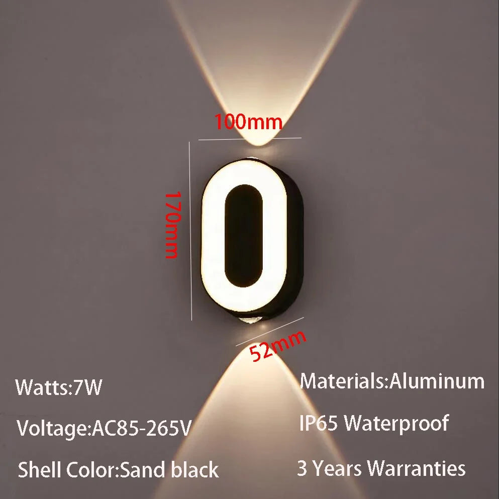 Applique murale — LED numéro de chiffre intérieur et extérieur IP65 étanche moderne minimalisme Style aluminium porche lumières de jardin