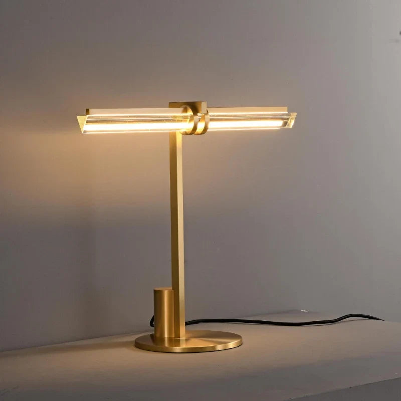 lampe de bureau led moderne en cristal minimaliste pour lecture et travail