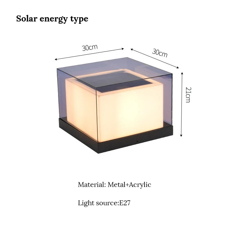 Luminaire — Pilier lumière solaire extérieure étanche pour jardin villa