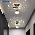 Plafonnier — Noir gris 28W LED plafonnier pour couloir boule de verre nuances Foyer allée éclairage intérieur Luminaire Lustre effet étoile