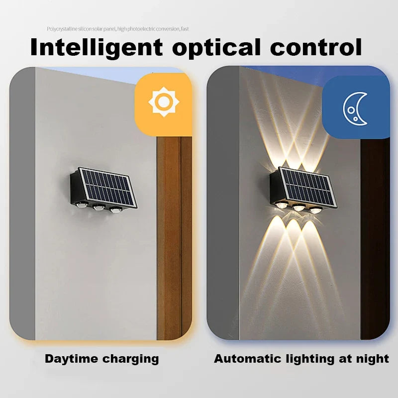 Applique murale — Solaire LED moderne étanche pour extérieur jardin cour rue