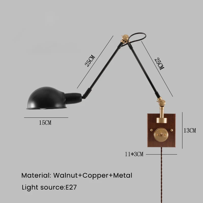 Applique murale moderne à bras long luminaire décoratif d'intérieur Nine Florilège en Bois - Chaleur du Bois & Atmosphère Accueillante