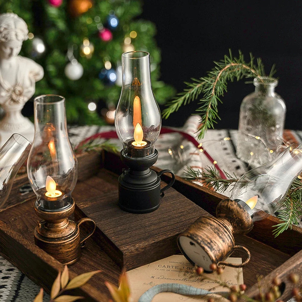 lampe à pétrole électronique lanternes vintage décoration de Noël