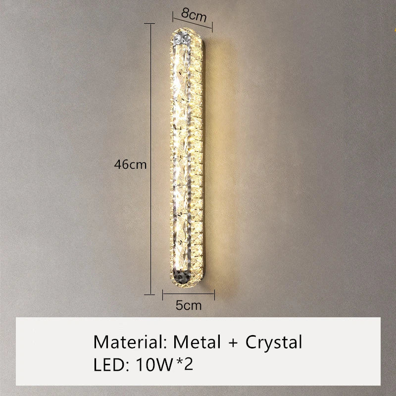 Applique murale — LED ovale en cristal pour décoration intérieure