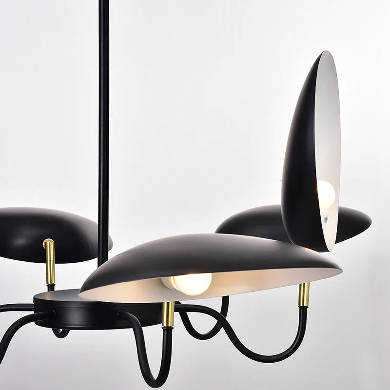 Lustre — Postmoderne nordique à 6 têtes design contemporain pour intérieur