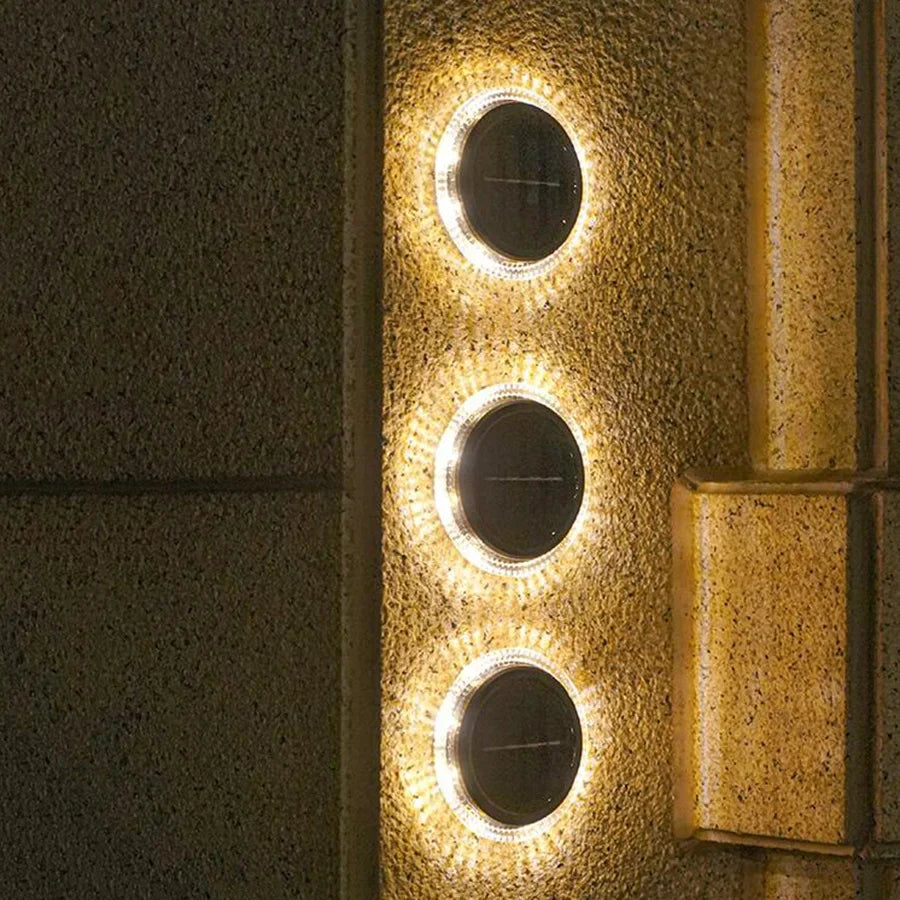 Lampe solaire au sol à 8led