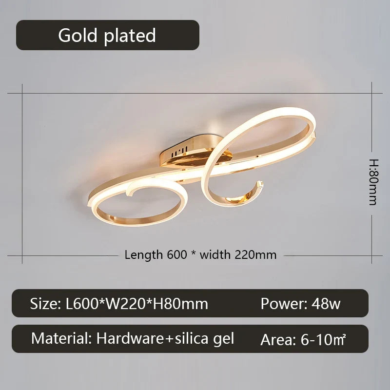 Plafonnier — LED moderne plaqué pour salon chambre couloir Foyer salle d'étude lustres de plafond intérieur maison