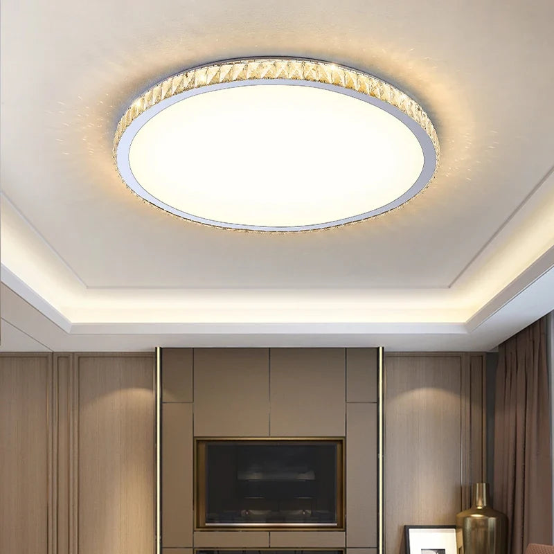 Plafonnier en cristal moderne luxe éclairage rond pour intérieur Mathilde Résonance - Une Note Scintillante dans le Décor