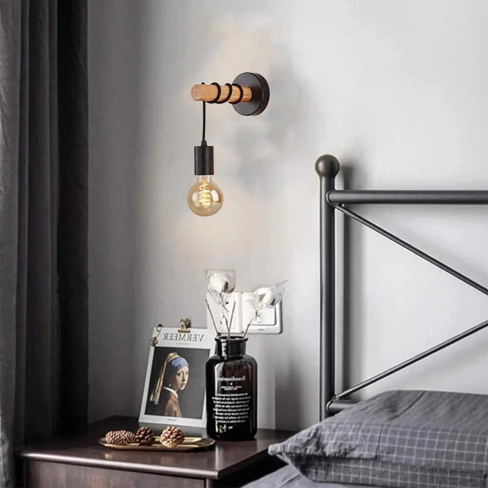 Applique murale — Moderne en bois pour éclairage intérieur et extérieur