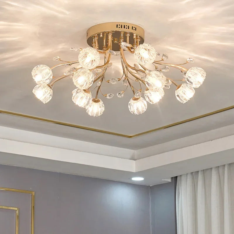 Plafonnier moderne en cristal pour un éclairage luxueux Marceau Dessin - Reflets Étincelants & Décor Élégant