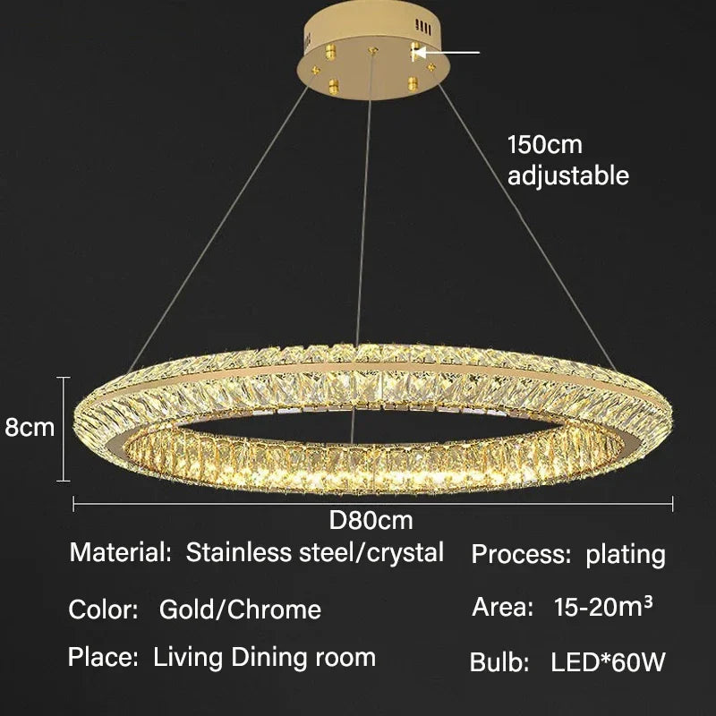 Lustre — De luxe en cristal LED pour hôtel et bar
