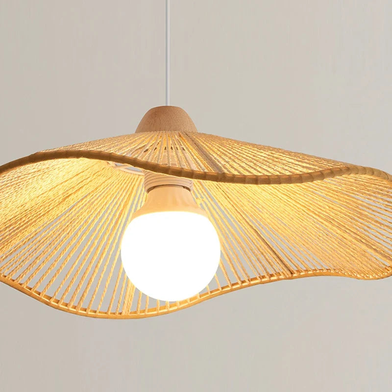 Lustre Wabi-sabi Joséphine Brume en Corde de Chanvre