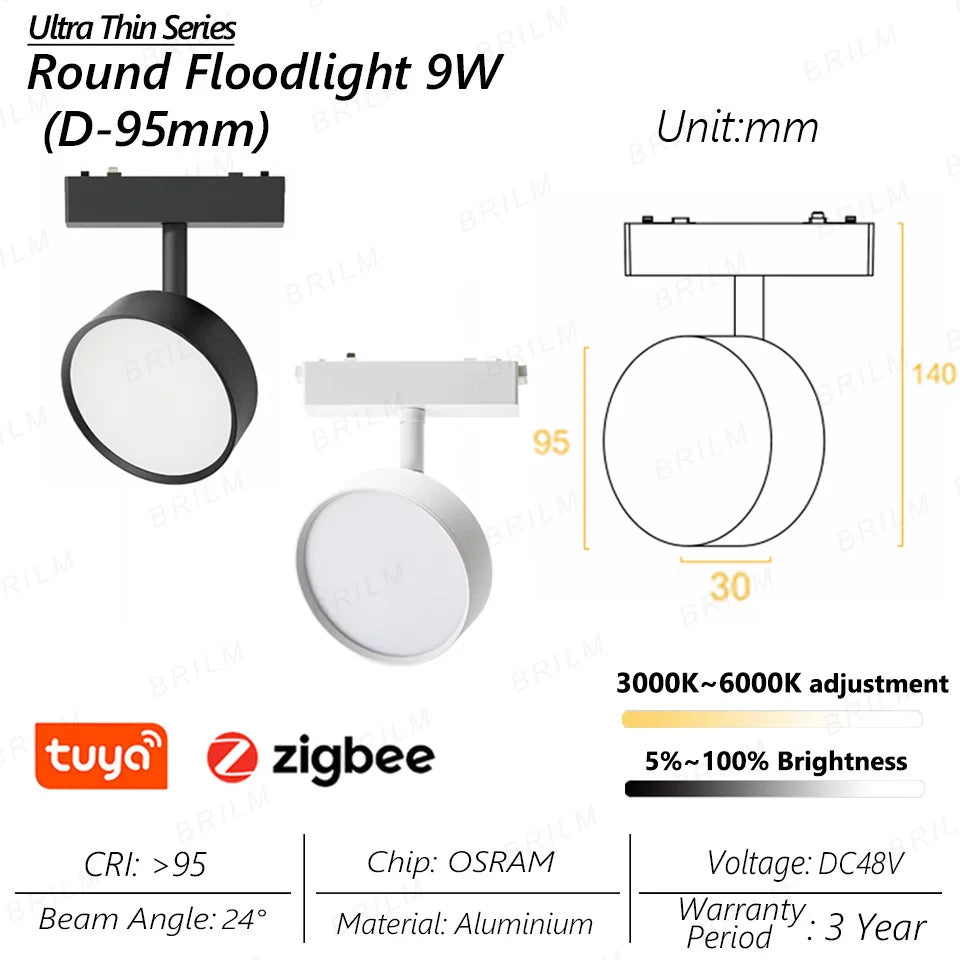 Spot — Lumineux intelligent magnétique tuya zigbee à intensité variable