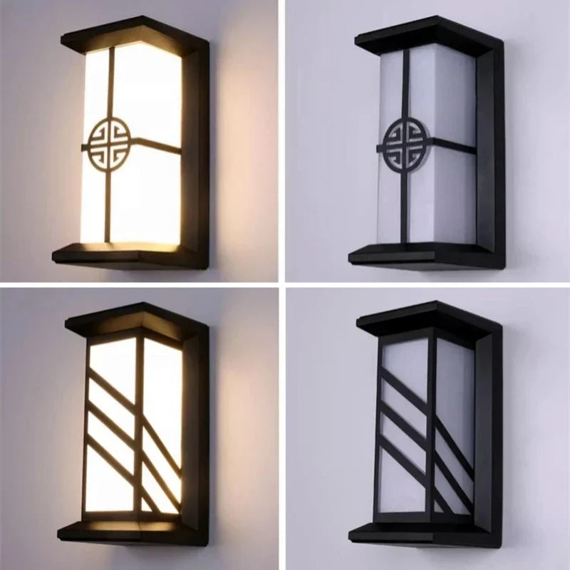 Applique murale — LED applique extérieure en plastique/aluminium porte d'entrée étanche IP65 applique jardin Patio terrasse maison luminaire mural