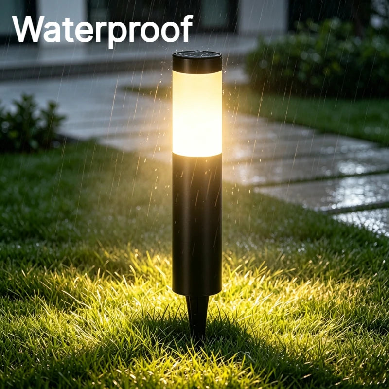Borne solaire en acier inoxydable pour jardin et allée, IP65 – Stéliane