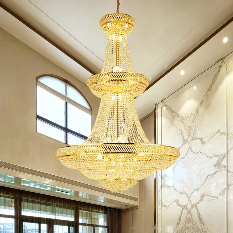 Lustre — Moderne en cristal LED pour hall d'entrée luxueux